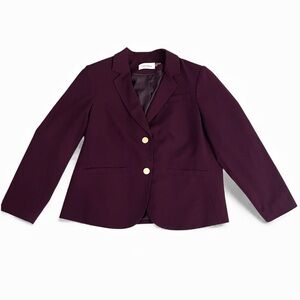 CALVIN KLEIN Women’s Double Button Professional Purple Eggplant Blazer Size 14W
